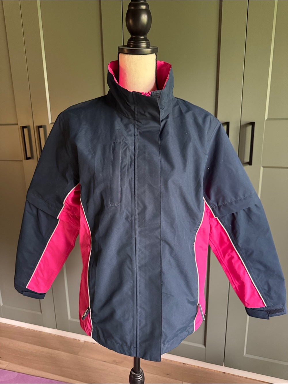 Navy and Hot Pink Rain Golf Jacket